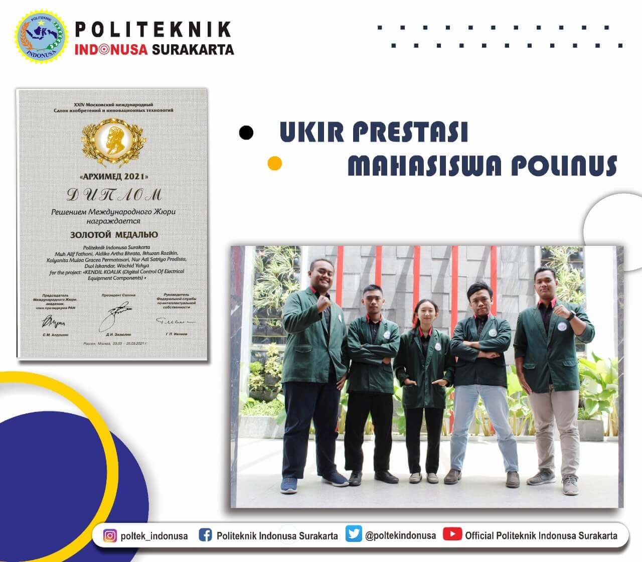 Prestasi Mahasiswa Politeknik Indonusa Surakarta Sampai Mendunia