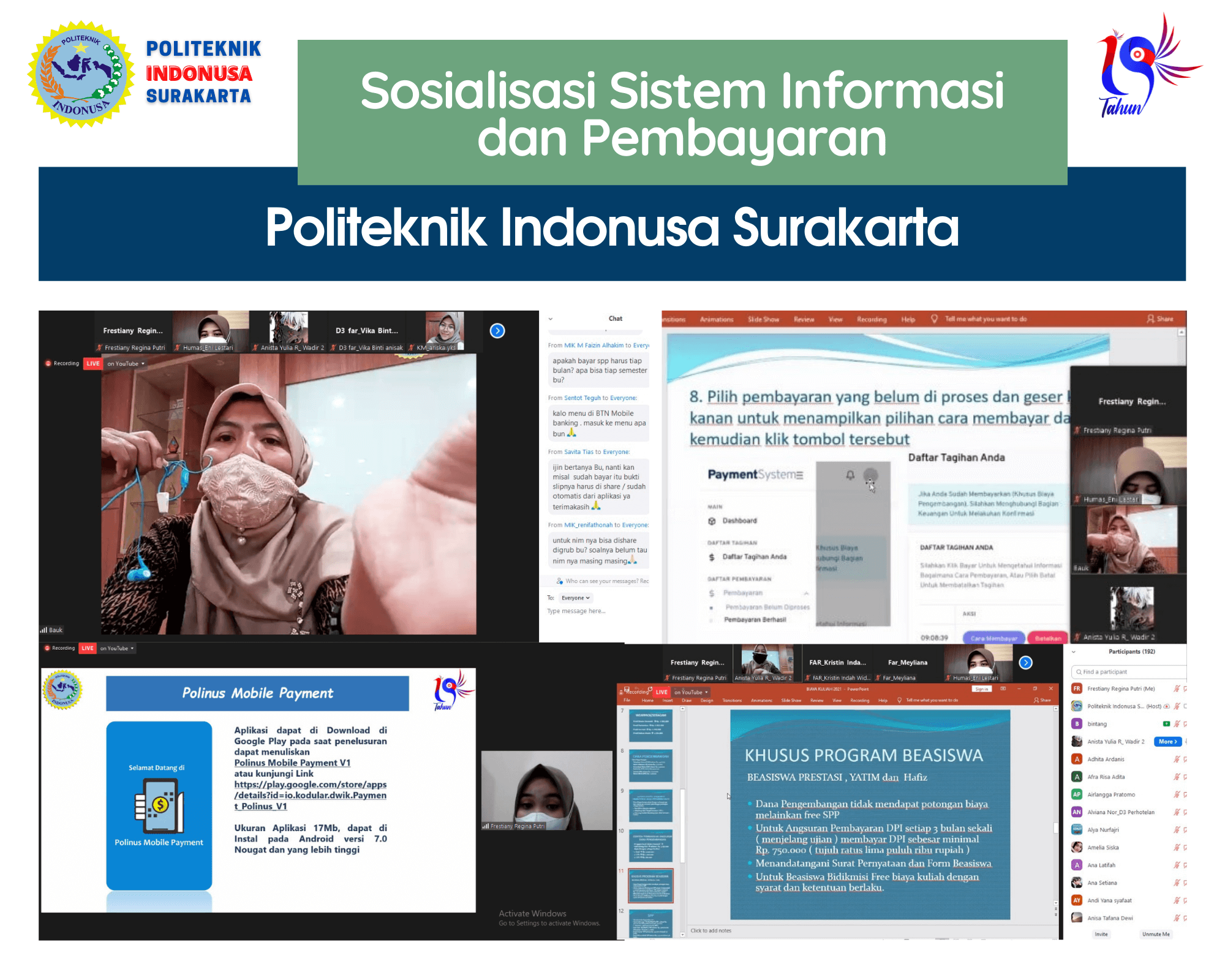Sosialisasi Sistem Informasi dan Pembayaran Politeknik Indonusa Surakarta